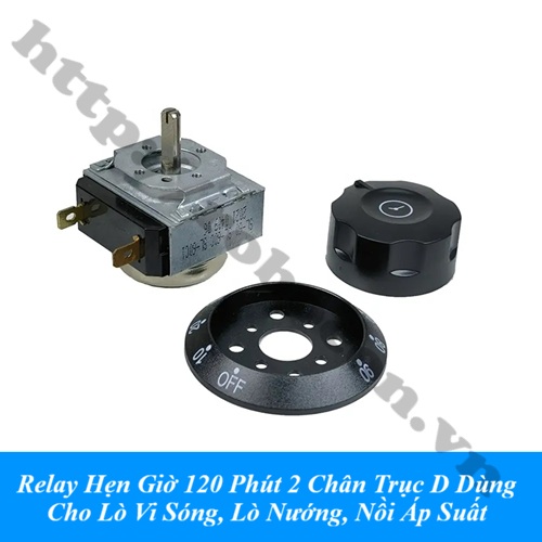 Relay Hẹn Giờ 120 Phút 2 Chân Trục D Dùng Cho Lò Vi Sóng, Lò Nướng, Nồi Áp Suất Relay Hẹn Giờ 120 Phút 2 Chân Trục D Dùng Cho Lò Vi Sóng, Lò Nướng, Nồi Áp Suất
