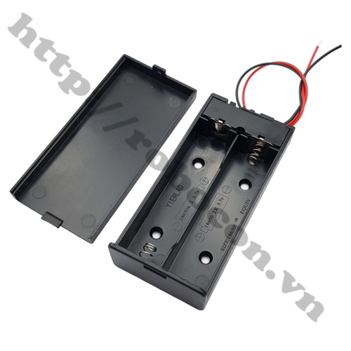 Hộp Pin 18650 2 Cell C&oacute; Nắp V&agrave; C&ocirc;ng Tắc