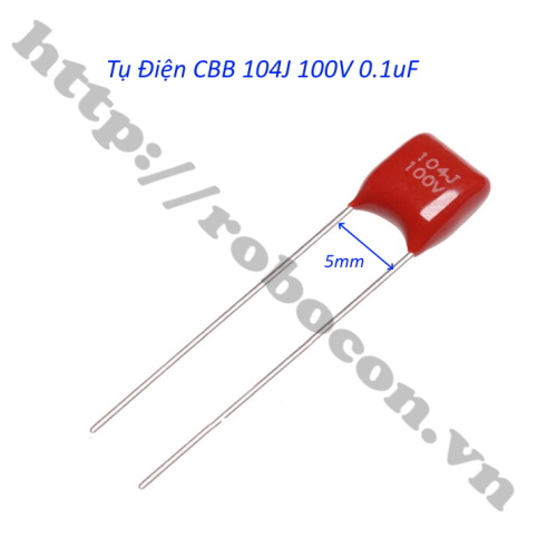 1000pcs 0.1uF 104J 100V Metallized Film Capacitors – 5mm Lead Spacing – CBB Capacitor Bulk