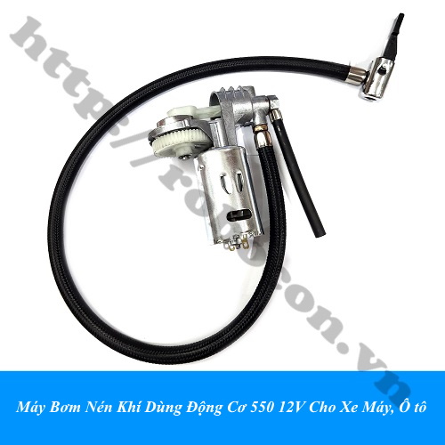 Máy Bơm Nén Khí Dùng Động Cơ 550 12V Cho Xe Máy, Ô tô 