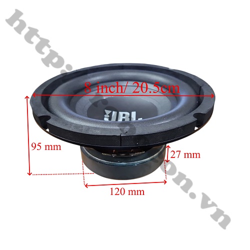 Loa JBL Siêu Trầm Subwoofer 8 Inch 20.5cm Đường Kính Nam Châm 120mm 4 Ohm 200W 