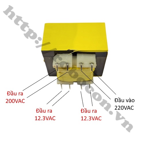 Biến Áp EI 48*27 220V/200V Đối Xứng 12.3VAC 500mA Cho Máy Nước Nóng  