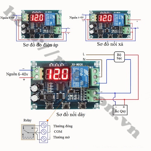 MDL325 Module Mạch Quản Lý Sạc Xả Ắc Quy Tự Ngắt XH-M608