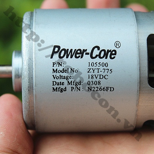ĐỘNG CƠ POWER CORE 775–100W TRỤC D 12-24VDC LOẠI XỊN