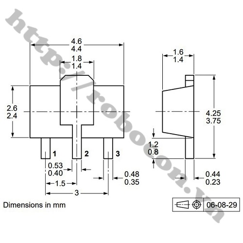 Sơ đồ chân transistor NPN DJRW 5A 22V SOT- 89