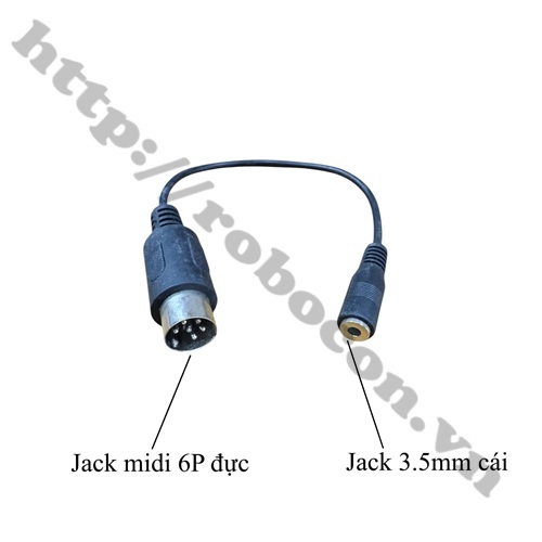 Dây Chuyển Đổi Jack 3.5mm Ra Jack Midi 6P Dài 20cm