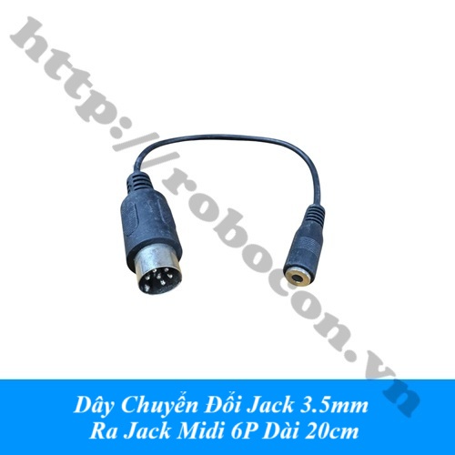 Dây Chuyển Đổi Jack 3.5mm Ra Jack Midi 6P Dài 20cm