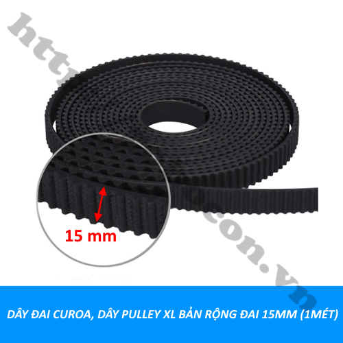 Dây Đai Curoa, Pulley XL Bản Rộng Đai 15mm (1mét)