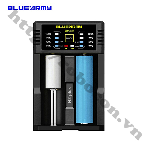 PPKP41 Bộ Sạc Pin Đa Năng BlueArmy 2 Pin Lithium 26650-18650-14500-16340
