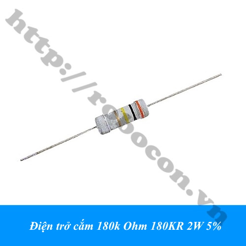 Điện trở cắm 180k Ohm 180KR 2W 5% 