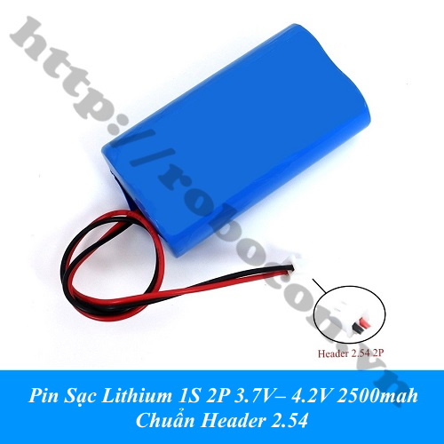 Pin Sạc Lithium 1S 2P 3.7V–4.2V 4000mah Chuẩn Header 2.54