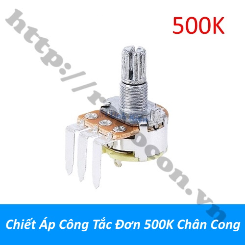 Chiết Áp Công Tắc Đơn 500K Chân Cong