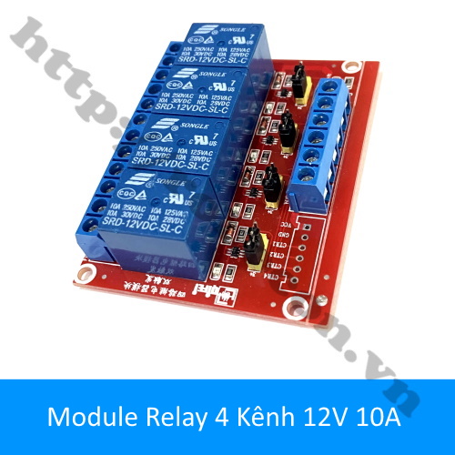 Module Relay 4 Kênh 12V 10A