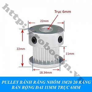  PKK733 Pulley Bánh Răng Nhôm 3M20 20 ...