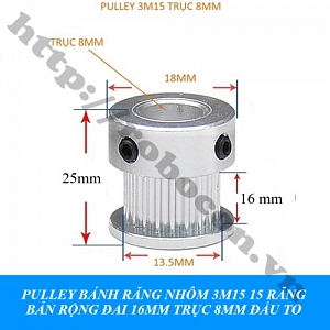  PKK1560 PULLEY BÁNH RĂNG NHÔM 3M15 15 ...