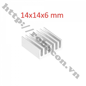  TNQ6 Tản Nhiệt Nhôm Trắng 14x14x6mm    