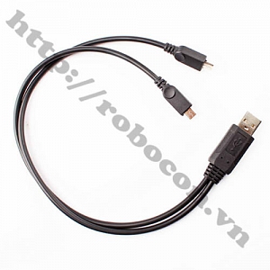  CO133 Cáp Sạc Chữ Y 2 Đầu Micro USB 