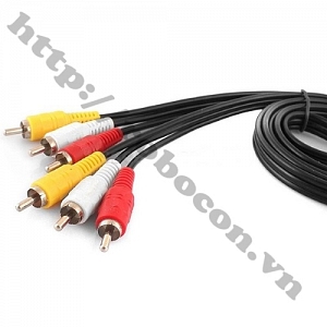  PKAT59 Dây Cáp AV/RCA 3 Đầu Hoa Sen Đực Ra ...