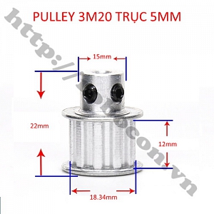  PKK736 Pulley Bánh Răng Nhôm 3M20 20 Răng Bản Rộng ...