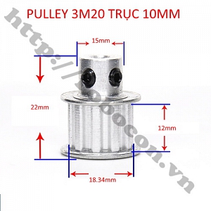 PKK734 Pulley Bánh Răng Nhôm 3M20 20 ...