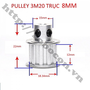 PKK735 Pulley Bánh Răng Nhôm 3M20 20 ...