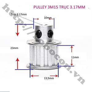  PKK745 PULLEY BÁNH RĂNG NHÔM 3M15 15 RĂNG BẢN RỘNG ...