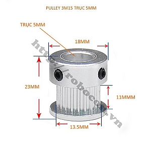  PKK747 PULLEY BÁNH RĂNG NHÔM 3M15 15 RĂNG BẢN RỘNG ...