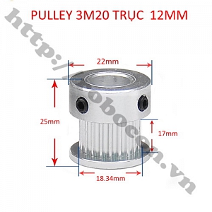  PKK732 Pulley Bánh Răng Nhôm 3M20 20 ...