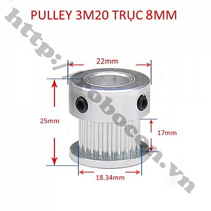 PKK731 Pulley Bánh Răng Nhôm 3M20 20 ...