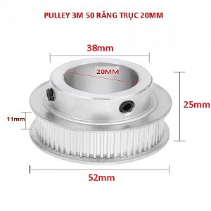  PKK741 PULLEY BÁNH RĂNG NHÔM 3M50 50 RĂNG RỘNG ĐAI ...