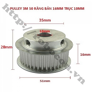 PKK742 PULLEY BÁNH RĂNG NHÔM 3M50 50 ...