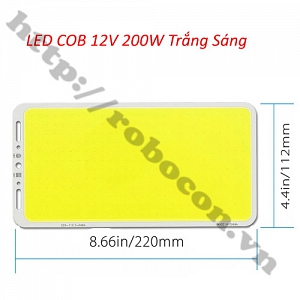 LED145 Đèn Led COB 12 - 14V 200W Trắng Sáng