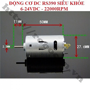  PKK500 Động Cơ DC RS390 Siêu Khỏe 6-24VDC - 22000RPM