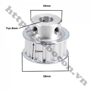  PKK1004 Pulley Bánh Răng Nhôm 3M25 25 Răng Bản Rộng ...