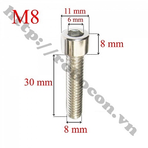  PKK1014 Bu Lông Lục Giác Chìm M8 38MM Đầu Trụ ...