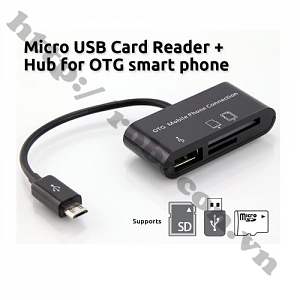  CO208 Đầu Đọc Thẻ Kiêm Cáp OTG USB Cho Điện ...