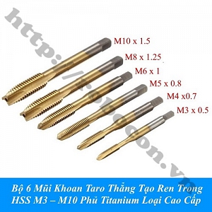 PKK1233 Bộ 6 Mũi Khoan Taro Thẳng ...