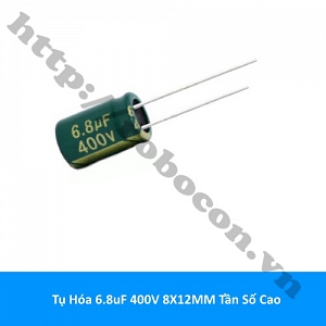TD168 Tụ Hóa 6.8uF 400V 8X12MM Tần ...