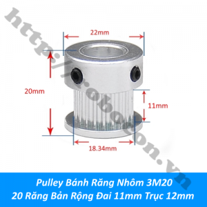PKK1327 Pulley Bánh Răng Nhôm 3M20 20 ...