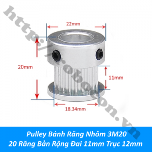  PKK1327 Pulley Bánh Răng Nhôm 3M20 20 ...