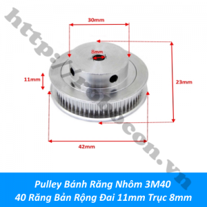 PKK1329 Pulley Bánh Răng Nhôm 3M40 40 ...