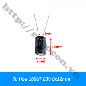 TD193 Tụ Hóa 100UF 63V 8x12mm