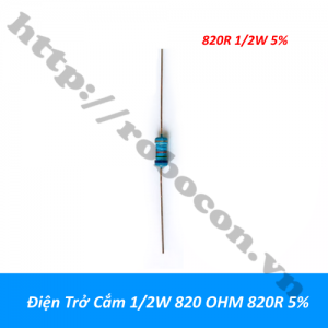  DT376 Điện Trở Cắm 1/2W 820 OHM 820R 5% 