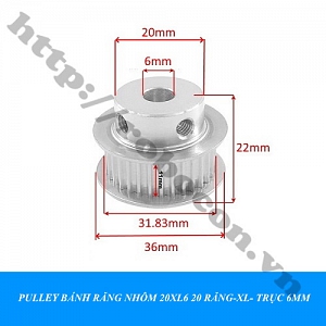 PKK335 Pulley Bánh Răng Nhôm 20XL6 20 ...