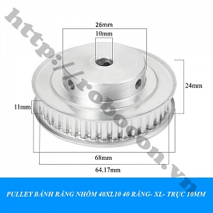  PKK527 Pulley Bánh Răng Nhôm 40XL10 40 Răng- XL- Trục ...