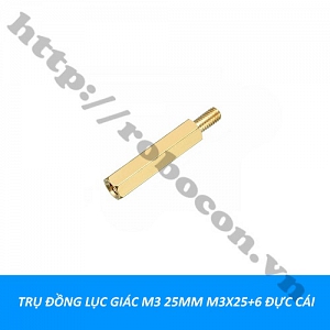  PKK1459 TRỤ ĐỒNG LỤC GIÁC M3 25MM M3X25+6 ĐỰC CÁI