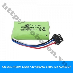  PPKP332 Pin Sạc Lithium 2S 14500 7.4V 500mAh Jack SM2.54 ...