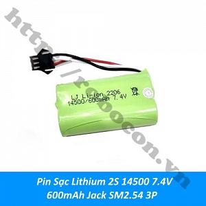  PPKP334 Pin Sạc Lithium 2S 14500 7.4V 600mAh Jack SM2.54 ...