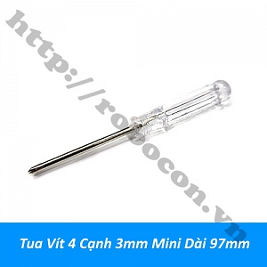  PKK1472 Tua Vít 4 Cạnh 3mm Mini Dài 97mm 