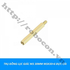 PKK1479 TRỤ ĐỒNG LỤC GIÁC M3 30MM M3X30+6 ĐỰC CÁI